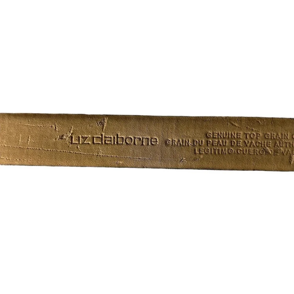 Liz Claiborne Womens Size Medium Brown Alligator Print Genuine‎ Leather Belt